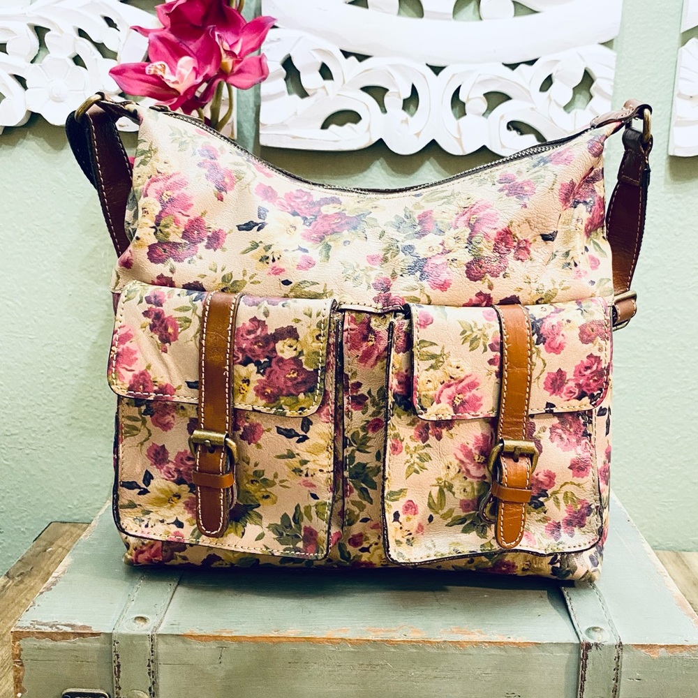 PATRICIA NASH ANTIQUE ROSE CROSSBODY BAG EUC